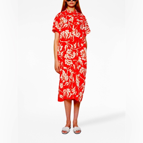 Mara Hoffman Hemp Shirtdress in Orange Floral - Fits M/L - Picture 12 of 12